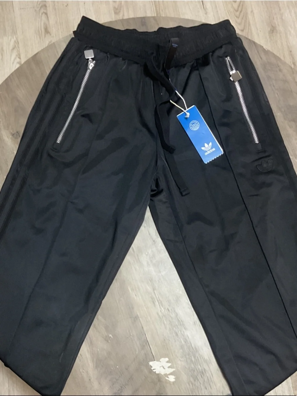 adidas Black Track Sweatpants with Zipper Pockets